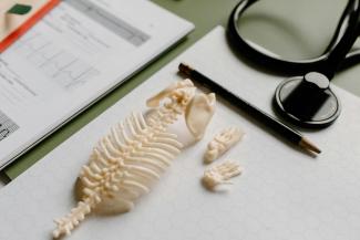 Materiaal op bureau van student in opleiding